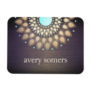 Imán Elegante Oro Ornate Lotus Mandala Madera