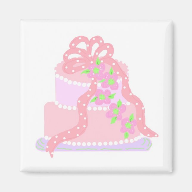 Imán Elegante pastel de cinta rosada (Frente)