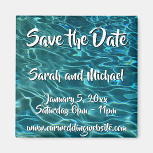 Imán Elegante patrón de agua azul verde azulada olas de