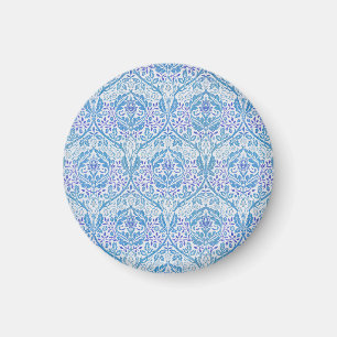 Imán Elegante patrón floral azul