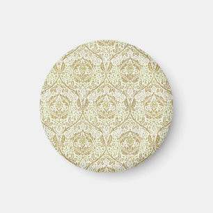 Imán Elegante patrón floral de oro