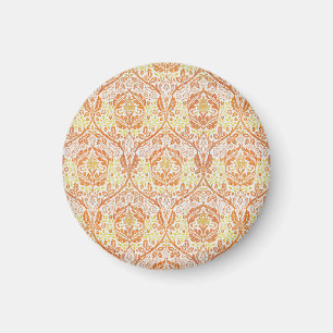 Imán Elegante patrón floral naranja
