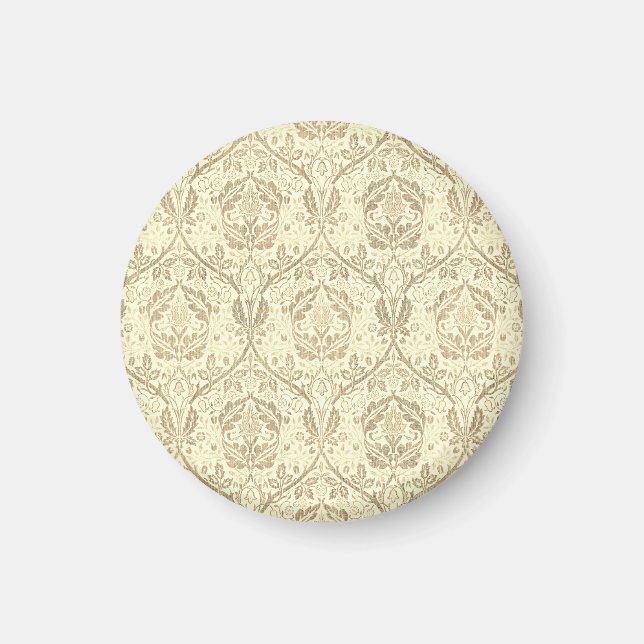 Imán Elegante patrón floral Sepia Tan (Frente)