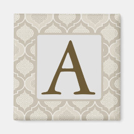 Imán Elegante patrón marroquí de enrejado en tonos neut