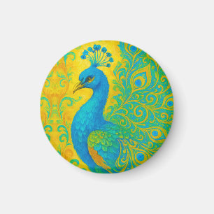Imán Elegante pavo real turquesa