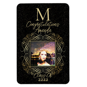 Imán Elegante Pergamino + Puntos de Oro Felicitación Cl