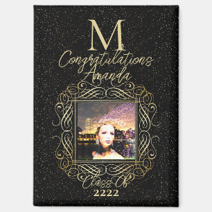 Imán Elegante Pergamino + Puntos de Oro Felicitación Cl