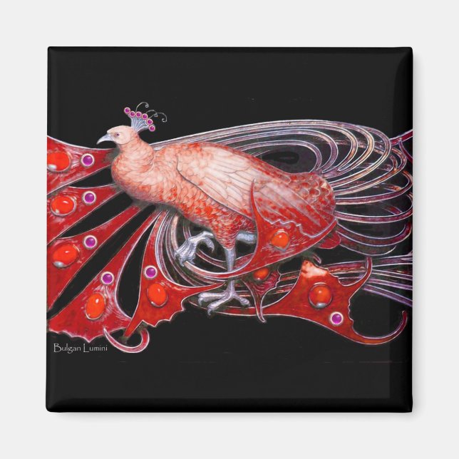 IMÁN ELEGANTE PIEL EN ROJO, NEGRO (Frente)