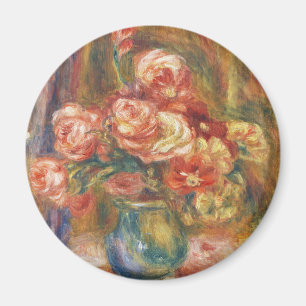 Imán Elegante pintura de rosa Renoir con estilo shabby