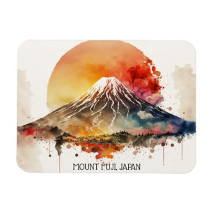 Imán Elegante pintura del Monte Fuji Japón