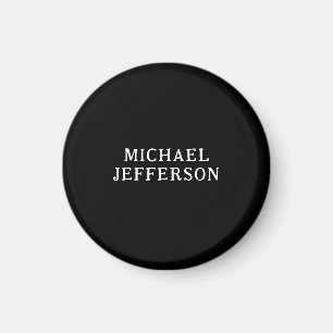 Imán Elegante Plano Negro Blanco Personalizado Personal