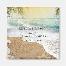 Imán Elegante Playa De Sunshine Y Océano Azul