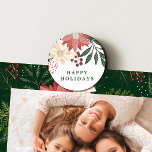 Imán Elegante Poinsettia Merry Christmas Watercolor<br><div class="desc">🧲 tu refrigerador, placas magnéticas y más con la belleza de mis imanes. Estos imanes encantadores le dan un toque de elegancia y festividad a sus espacios cotidianos. ____________________________**este diseño es parte de una colección de vacaciones para navidades*** Paso a un mundo de encanto de vacaciones eterno con mi colección...</div>