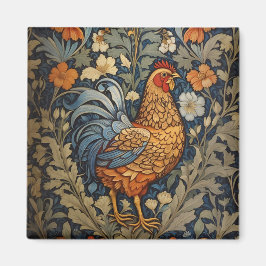 Imán Elegante Pollo William Morris Inspirado en Floral