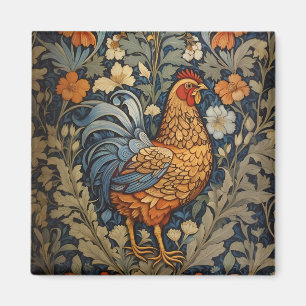Imán Elegante Pollo William Morris Inspirado en Floral