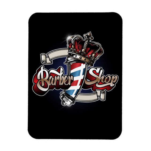 Imán Elegante polo de barbero y personalización de la c (Vertical)