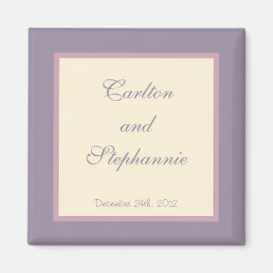 Imán Elegante Purple Boda Magnet Favor