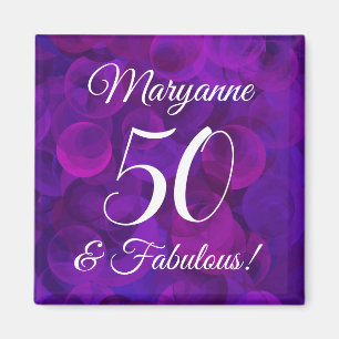 Imán Elegante púrpura 50 y fabulosa fiesta de cumpleaño