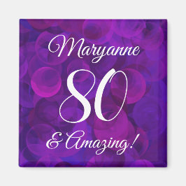 Imán Elegante púrpura 80 y asombrosa fiesta de cumpleañ