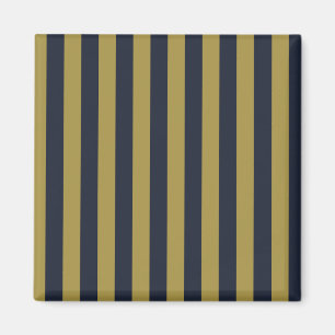 Imán Elegante rayas verticales de oro y marina azul