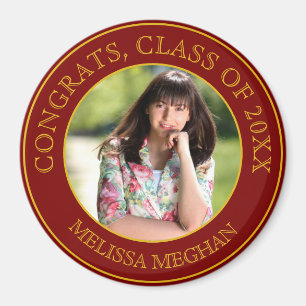 Imán Elegante regalo de foto para graduados de tipograf
