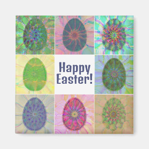 Imán Elegante Resumen Collage de huevos de colores deco