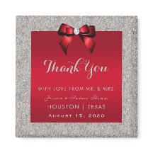 Elegante rojo rubí, Boda Purpurina plateado