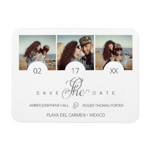 Imán Elegante Romántico 3 Fotos Sesión Pareja Compromet