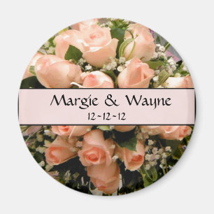 IMÁN ELEGANTE ROSA BODA FAVOR MAGNET