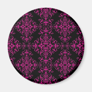 Imán Elegante rosa caliente y negro estilo victoriano d
