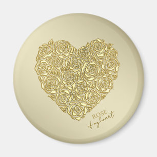 Imán Elegante Rosa De Oro De Mi Corazón