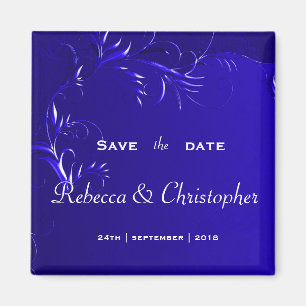 Imán Elegante Royal Blue Save the Date