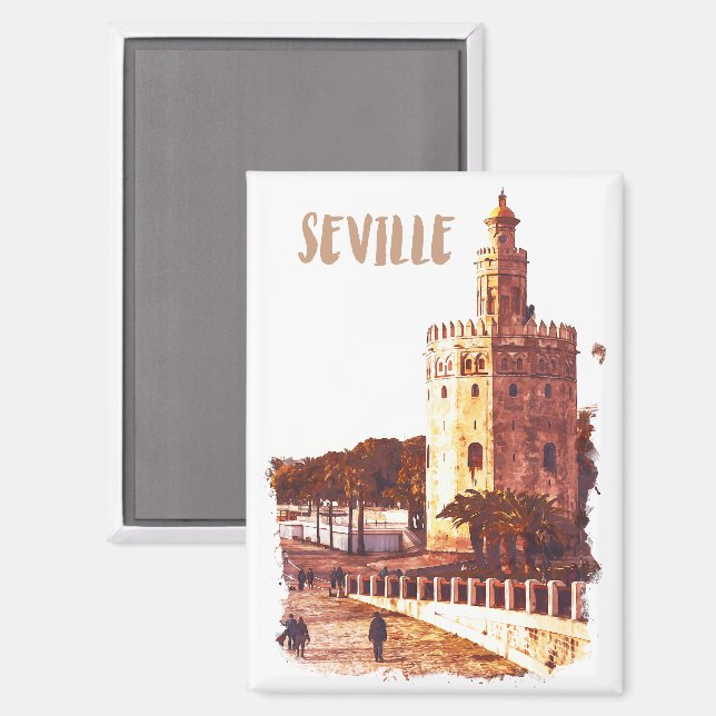 Imán Elegante Sevilla España Andalucía Travel (Anverso/Reverso)