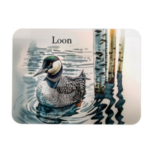 Imán Elegante somorgujo en el lago - texto personalizad