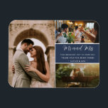 Imán Elegante Sr. y Sra. Gracias Collage de fotos<br><div class="desc">Elegante boda Sr. y Sra. boda de diseño gracias imanes con tres de sus fotos favoritas de bodas. Muestra a tu familia y amigos tu aprecio por ser parte de la celebración de tu boda con uno de estos hermosos keepsakes.</div>