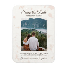 Imán Elegante tarjeta de foto de boda con letra script 