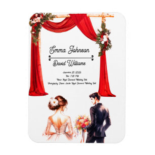 Imán Elegante Tarjeta de invitación a la boda floral -