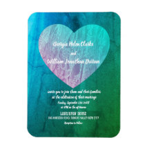 Elegante tarjeta magnética Boda de luz azul verde