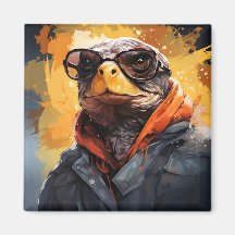 Elegante tortuga con gafas Tortuga de moda