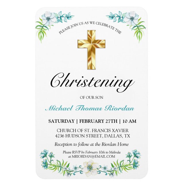 Imán Elegante travesía de oro del niño azul (Vertical)