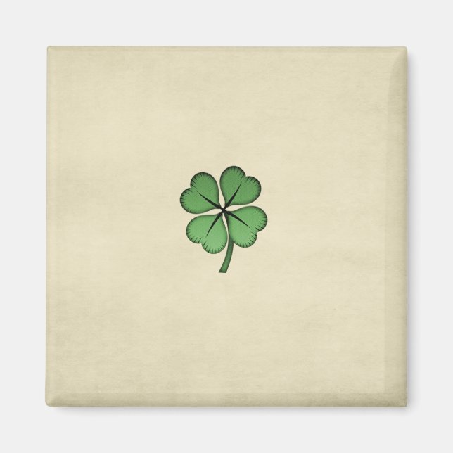 Imán Elegante trébol irlandés afortunado (Frente)