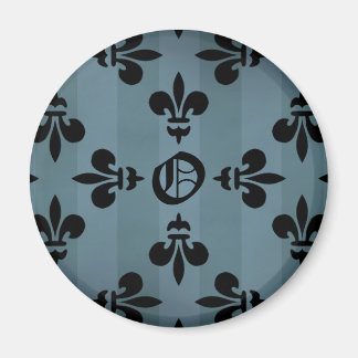 Imán Elegante victoriano gótico fleur de lys monograma