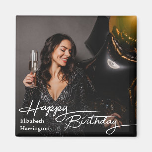 Imán Elegante y simple foto de cumpleaños feliz
