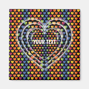 Imán Elegantes Corazones de Arcoíris Minimalistas