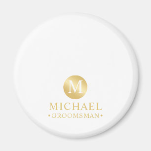 Imán Elegantes Groomsmen Personalizados con Oro