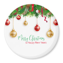 Elegantes Navidades Wreath Boarder con adornos