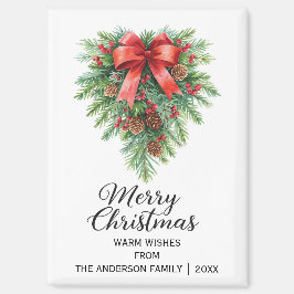 Imán Elegantes Navidades Wreath Holiday