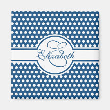 Elegantes puntos de Polka Blanco en el Monograma A
