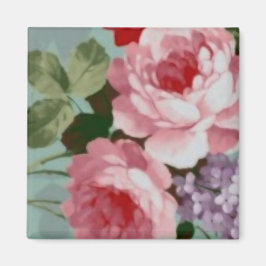 Imán Elegantes rosas rojas rosadas de época