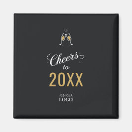 Imán Elegantes saludos al logo comercial de Año Nuevo N